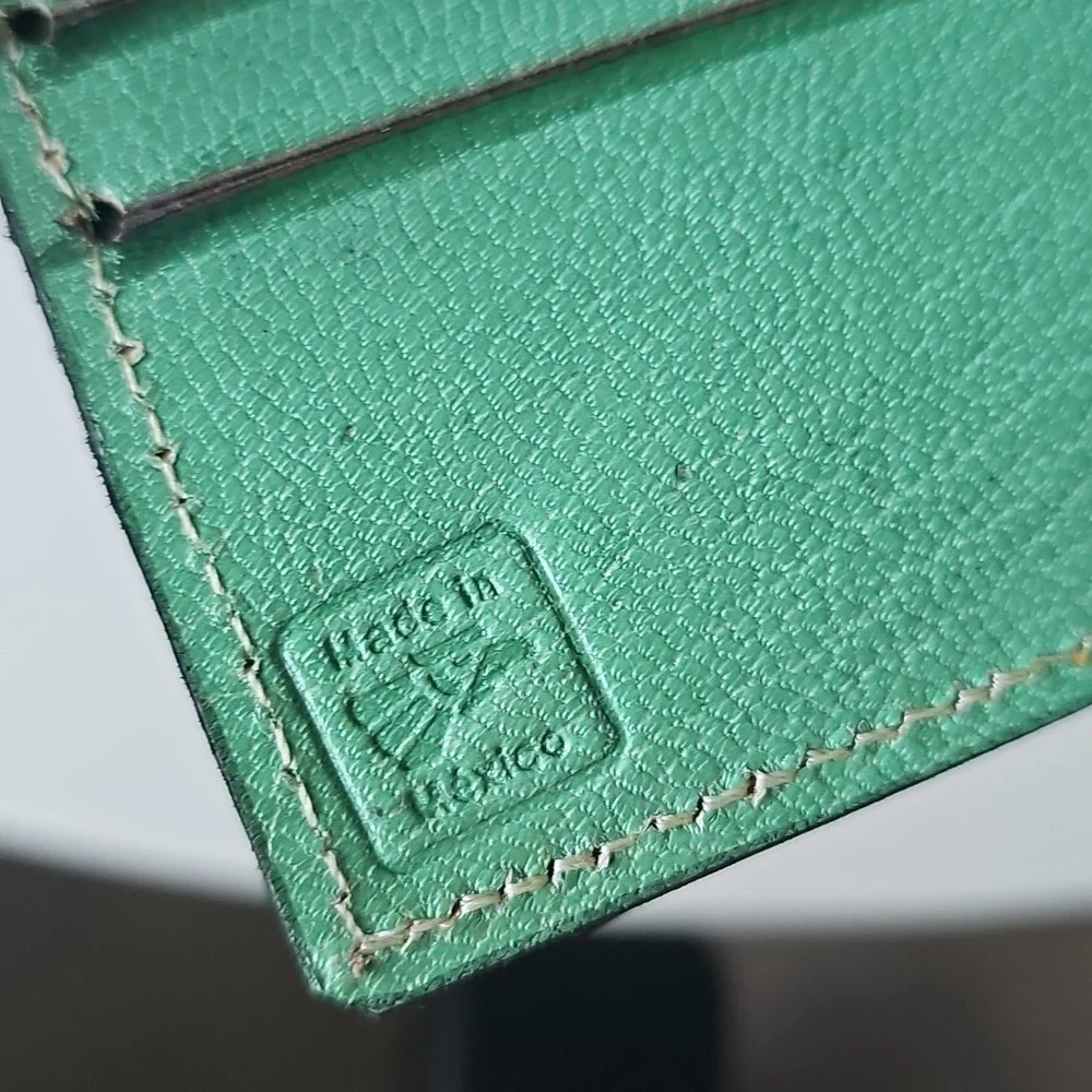 NWOT Mint Green Embossed Handtooled Western Style Floral Wallet